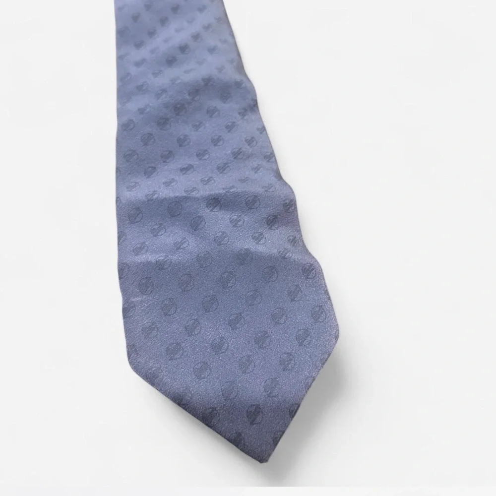 Clappers New York Silk Necktie Men's Blue Tonal Monogram Classic 53